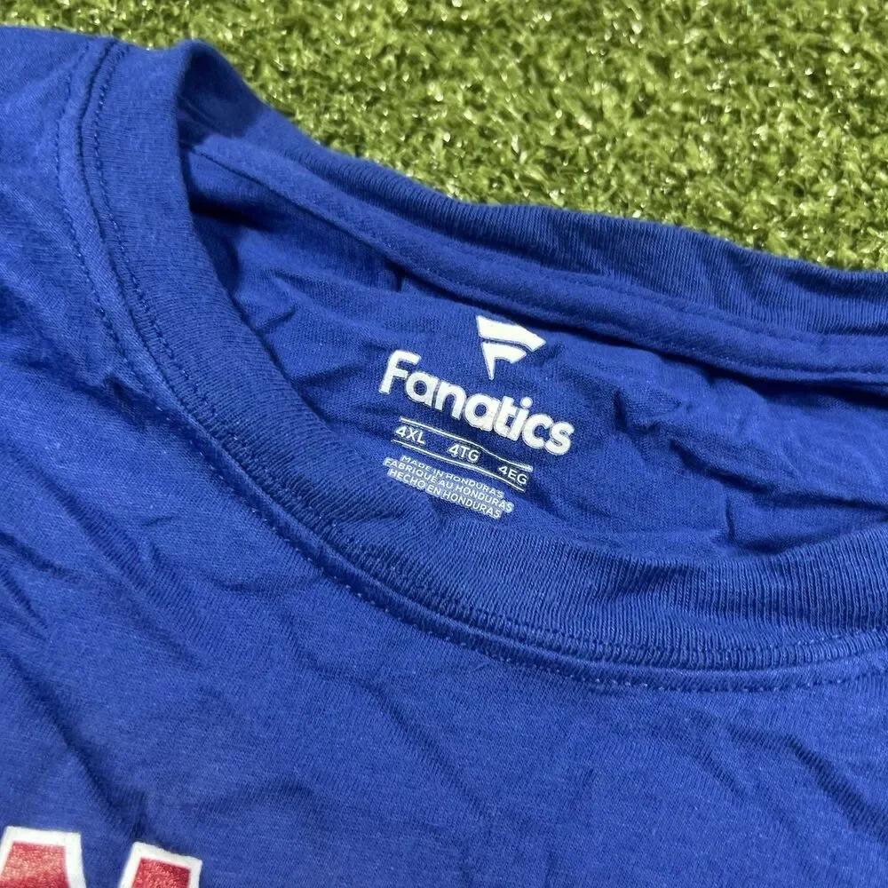 Fanatics Men's Texas Rangers Short Sleeve T-Shirt, Blue, 4XL NWOT